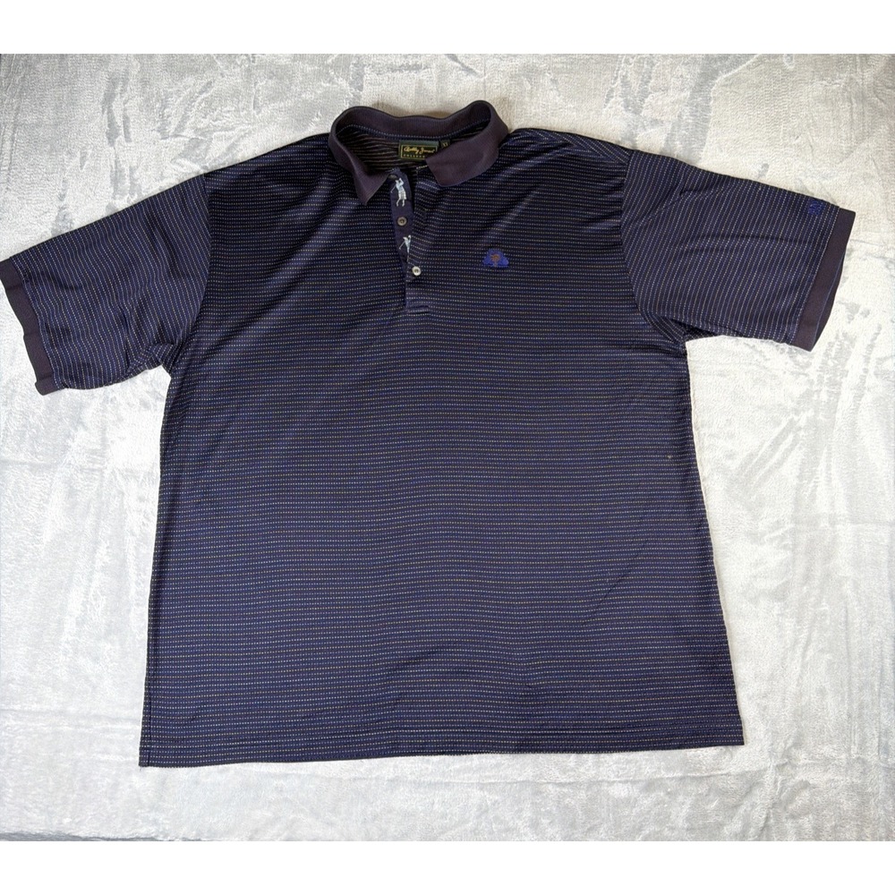 Bobby Jones Collection May River Golf Club Polo Shirt Men's XL Blue Striped